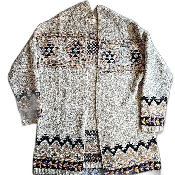 Debut Tan Southwest Cozy Cardigan Sweater Soft Southwest M/L Cotton Blend - Picture 1 of 10